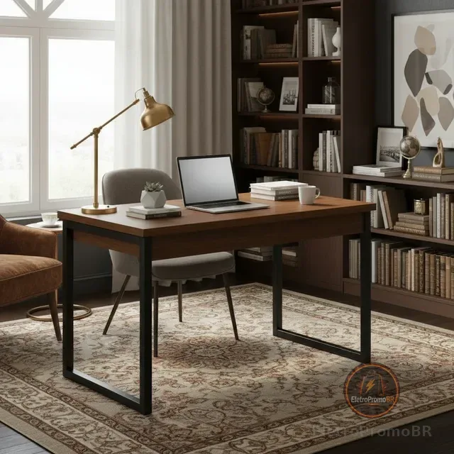 Mesa Home Office Escrivaninha Industrial Quarto Notebook