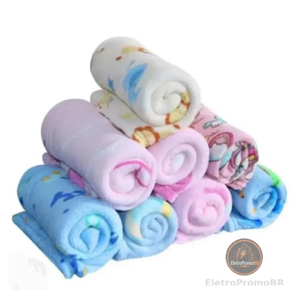 Manta Bebê Cobertor Infantil Quentinha Estampadas (tamanho 1.00m x 0.70cm)