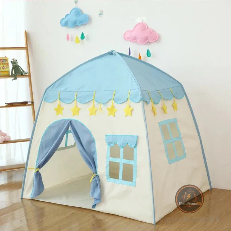 Barraca Infantil Menino azul foguete 1.3M cabana Menina princesa grande menor preco promocao