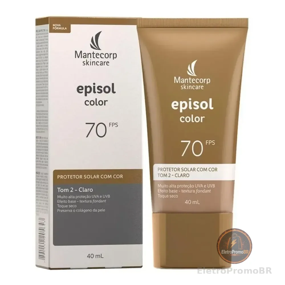 Mantecorp Protetor Solar Facial Episol Fps 70 Tom 2 Claro