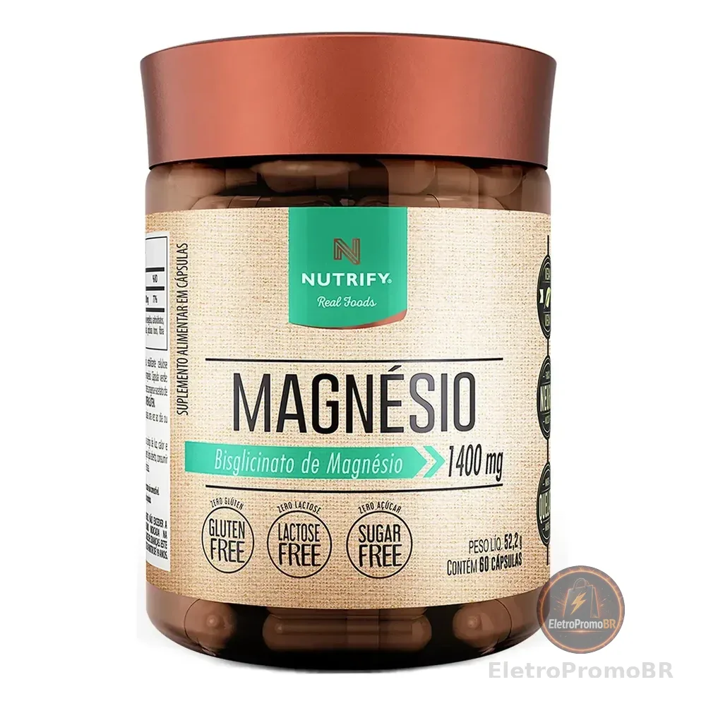 Suplemento Nutricional Magnésio Bisglicinato 60 Cáps Nutrify Sem Sabor