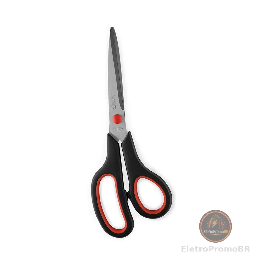 Tesoura Ergonomica Cabo Preto 21Cm-Blister - 100872
