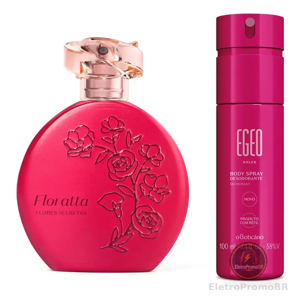 Floratta Flores Secretas Colônia 75ml + Egeo Body Spray Dolce 100ml