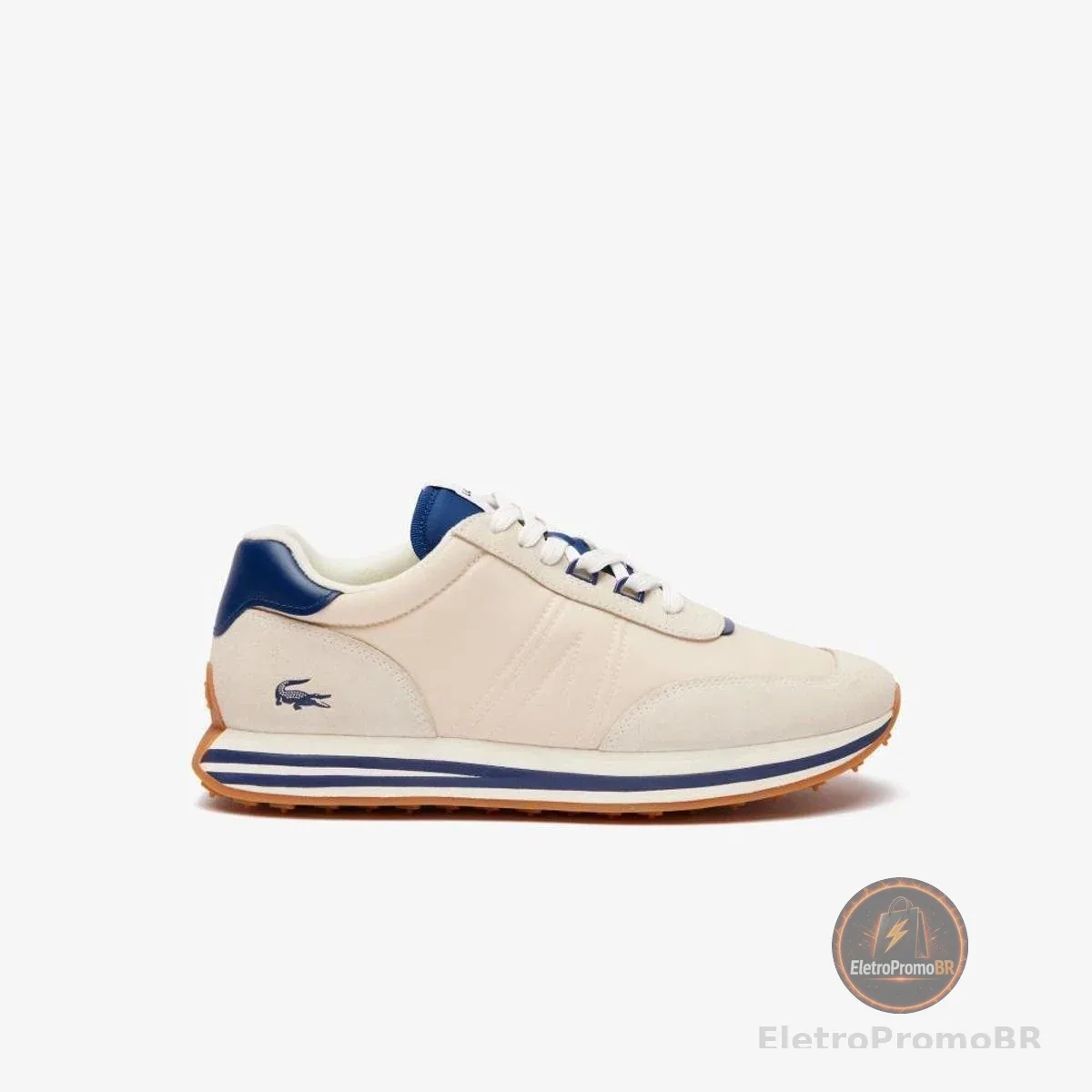 Tênis Lacoste de Couro e Tecido L-Spin Masculino