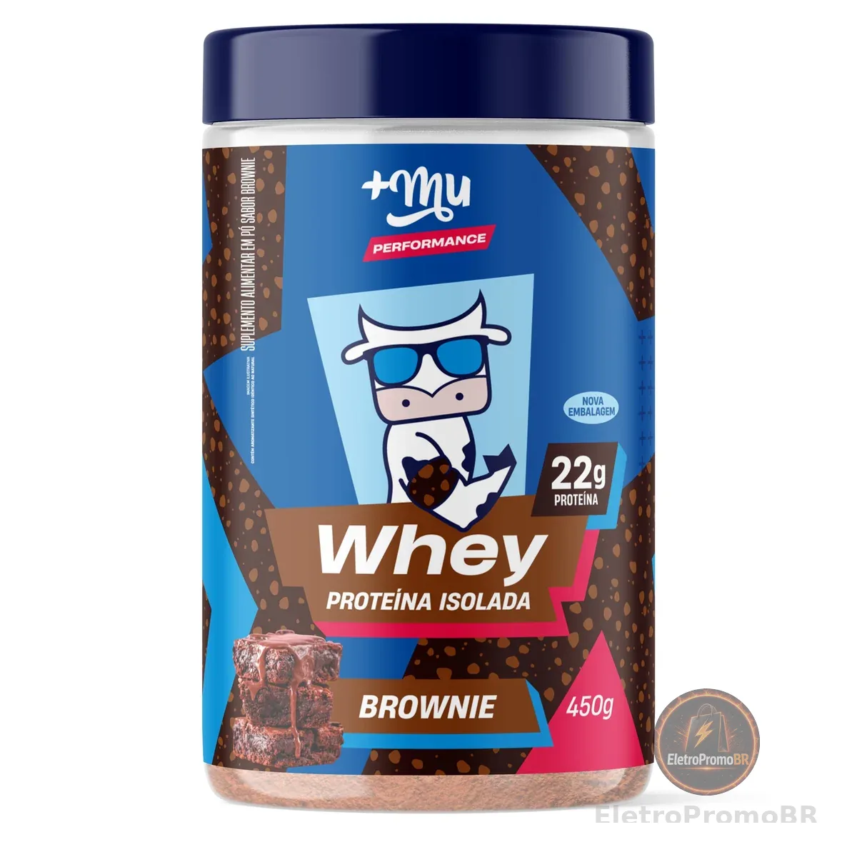 +Mu Pote Whey Isolado Sabor Brownie 22g Proteína - 450g