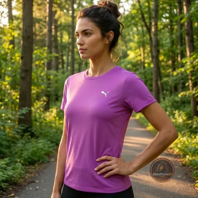 Camiseta Térmica Feminina Uv50+ Puma Manga Curta Original