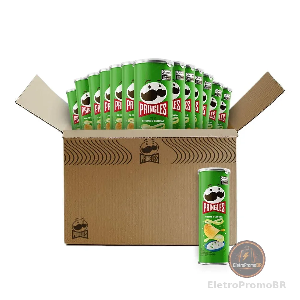 Pack Salgadinho Batata Frita Pringles Creme e Cebola 109g com 18 unidades
