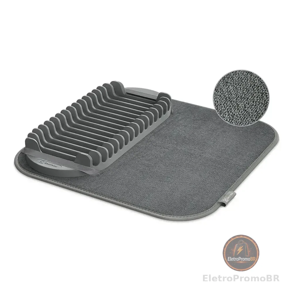 Escorredor De Louças Topdry Tapete De Microfibra Electrolux Cinza
