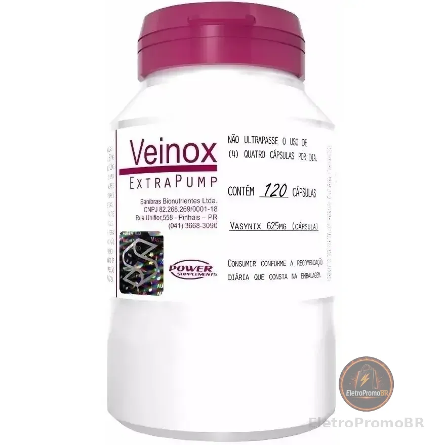 Veinox (120 Caps) Melhor Que Dilatex- Power Supplements Sabor Sem Sabor