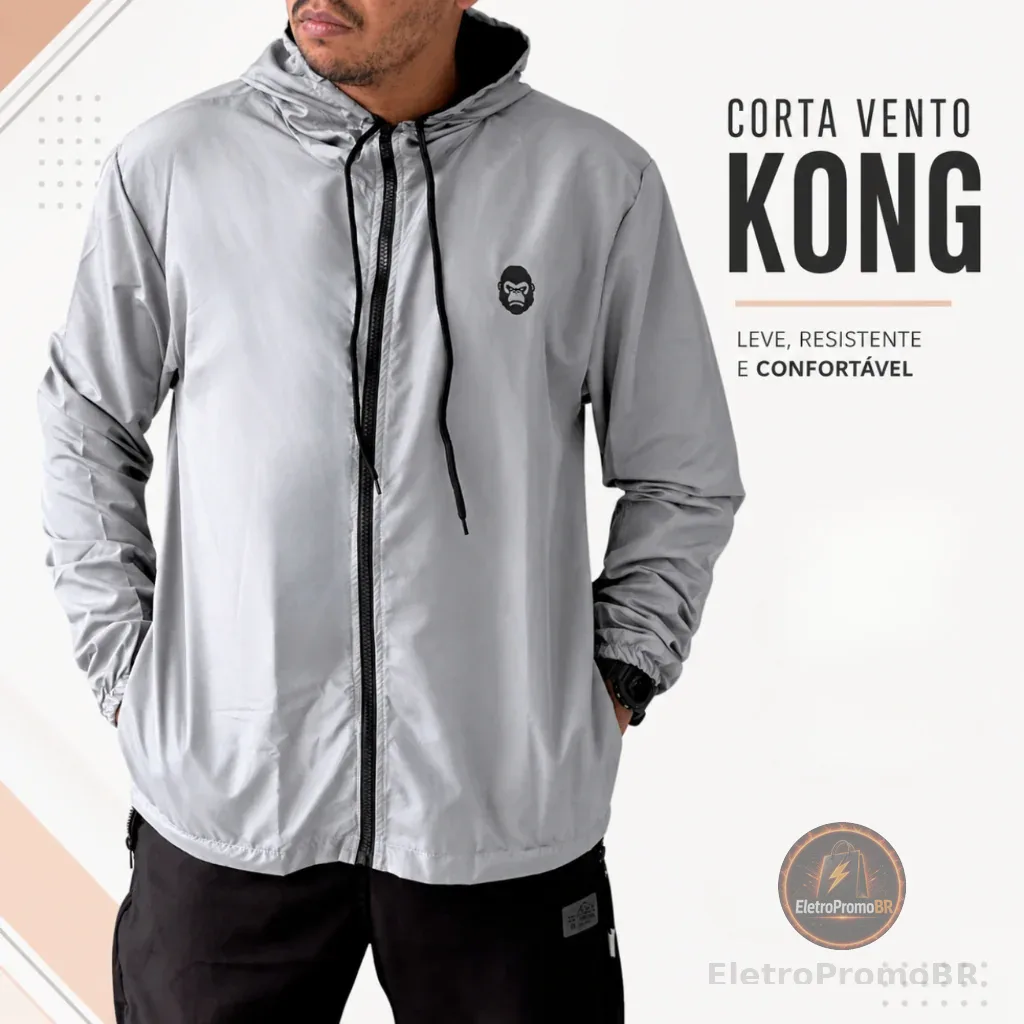 Jaqueta Masculina Kong Impermeável Corta Vento.