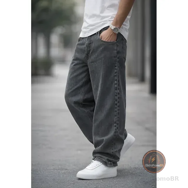 Calça Masculina 36 Ao 48 Balão Baggy Larga 2 Cores Premium