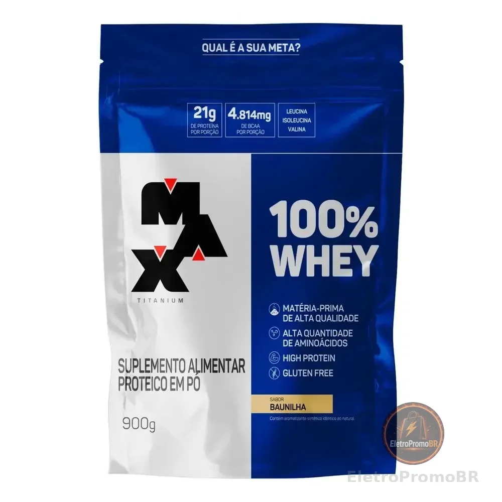 100% Whey Refil 900g Protein Grow Thisoldie - Max Titanium Sabor Baunilha