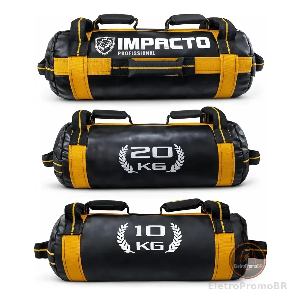 Kit De Power Bag  20 E 10 Kg Impacto Fitness  Amarelo