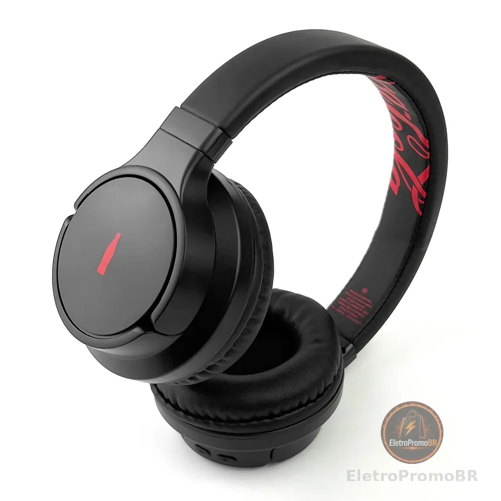 Fone de Ouvido Wireless Preto | Elite Bass Headphone Coca-Cola