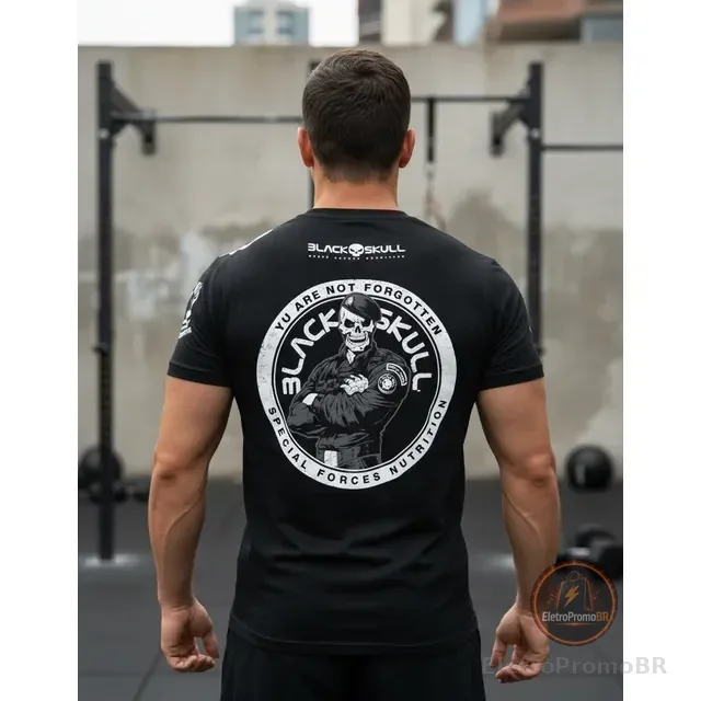 Camisa Dry Fit Modelo Bope - Black Skull