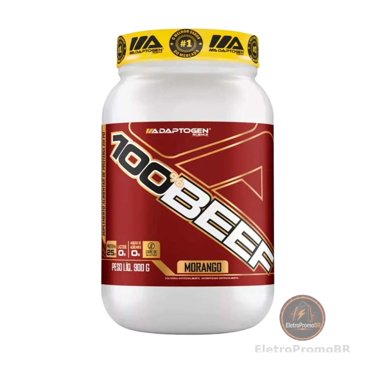 100% Beef Protein 900g Morango | Proteína Isolada da Carne Bovina - Adaptogen Science