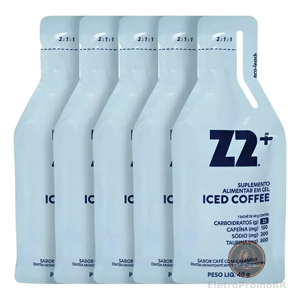 Energy Gel Z2+ Iced Coffee Box 10 Unidades Café Gelado