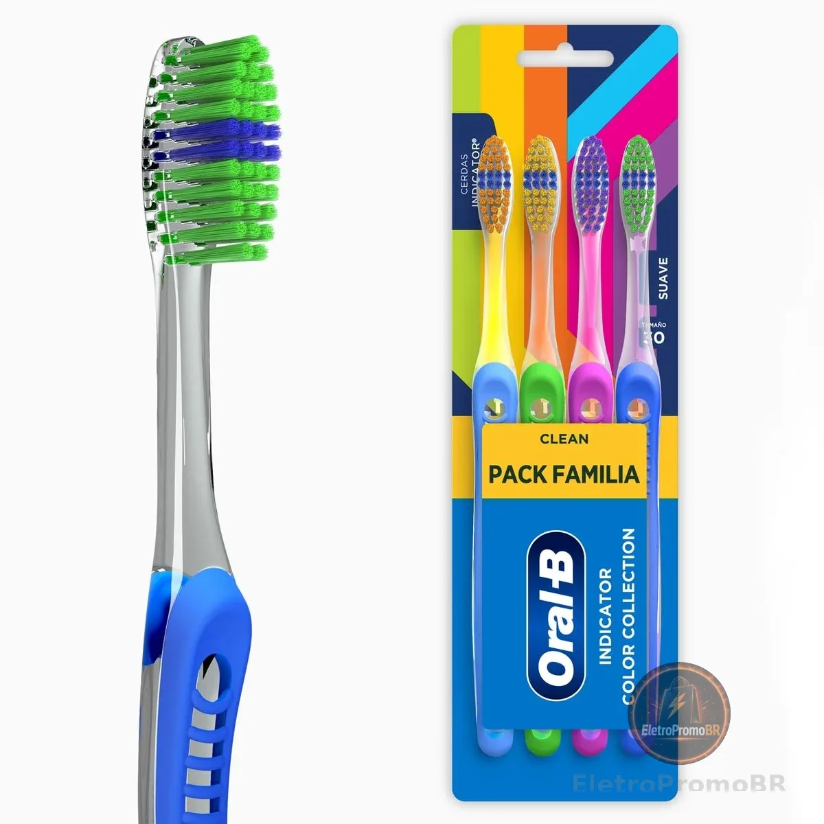 Oral-B Escova de Dente Clean Indicator Color Collection, 4 Unidades