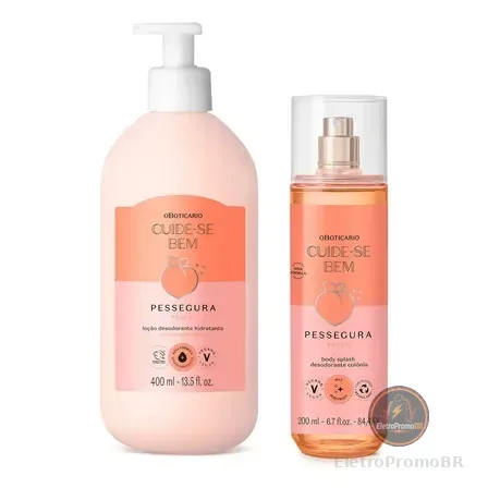 Combo Cuide-se Bem Pessegura : Body Splash 200ml + Loção Cor Pêssego