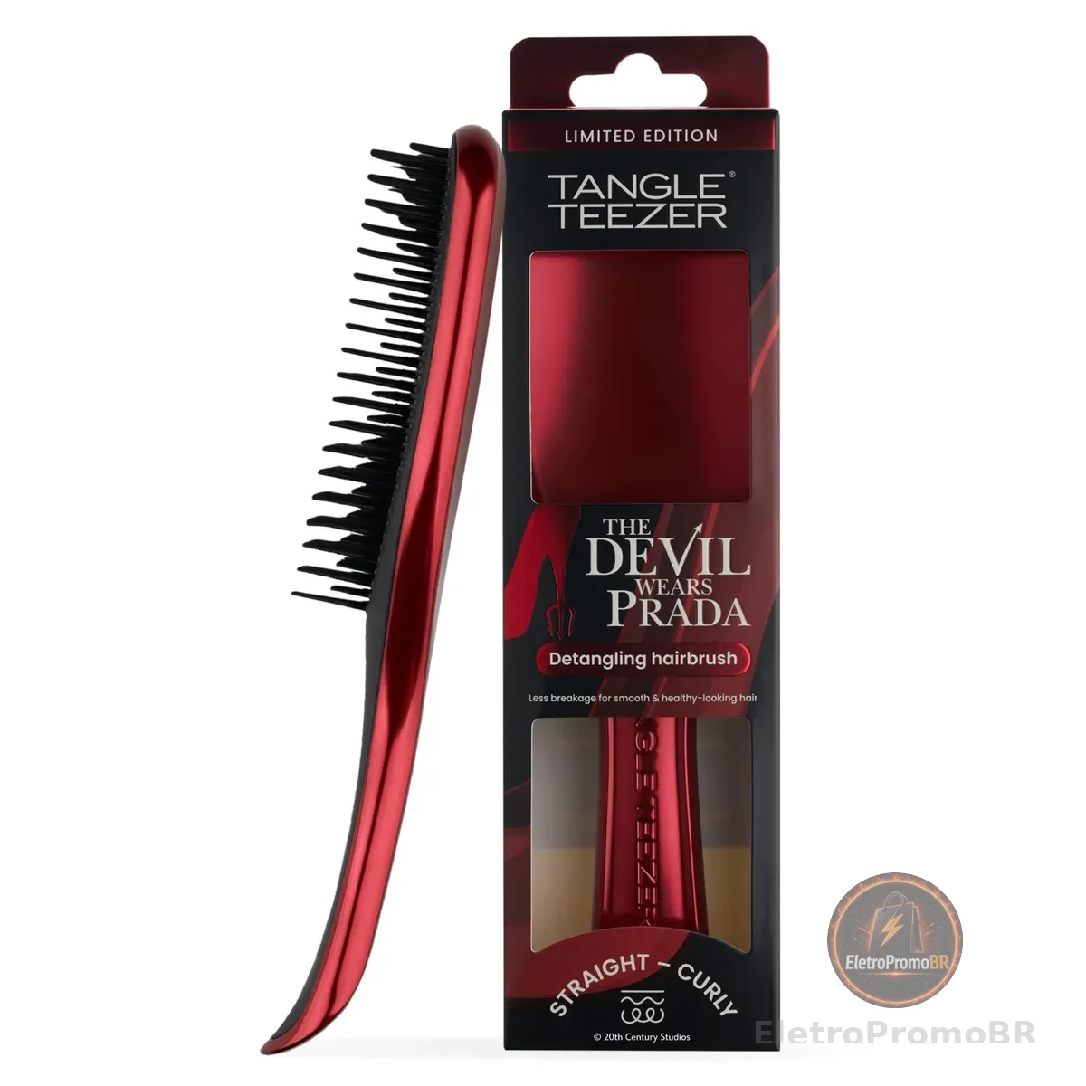 Tangle Teezer - Escova de cabelo desembaraçadora The Ultimate Detangler para todos os tipos de cabelo. Cor: Vermelho metalizado