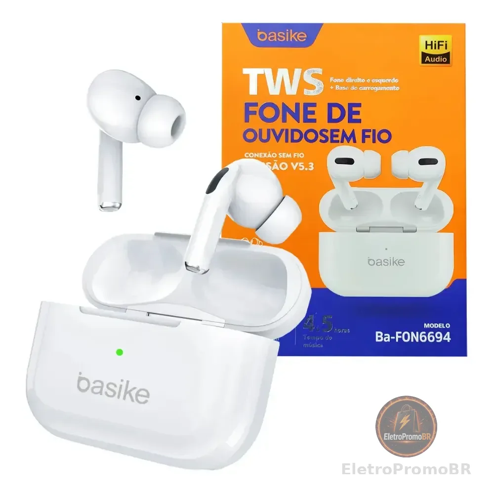 Fone Bluetooth Basike Ba-fon6694 Cor Branco
