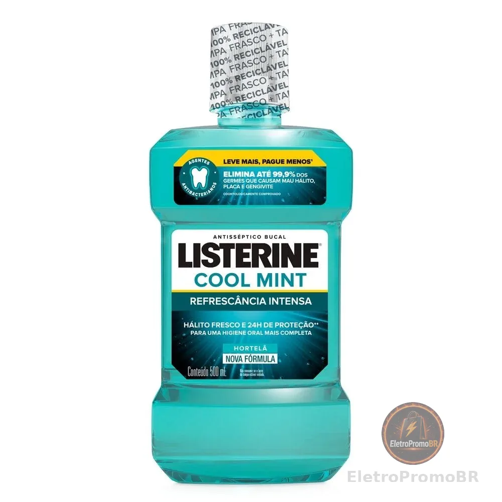 Listerine Enxaguante Bucal Cool Mint, 500ml