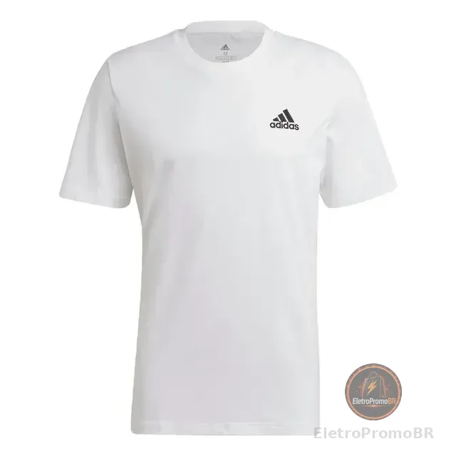 Camiseta Essentials Pequeno Logo Bordado adidas