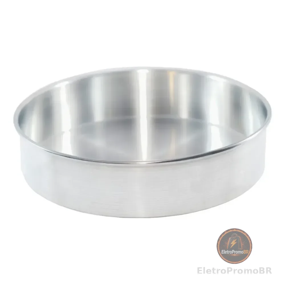 Forma Assadeira Redonda Baixa Bolo E Torta Em Aluminio N 40 Prateado