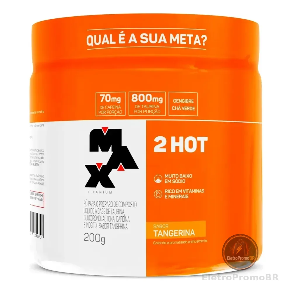 Termogênico 200g Ultimate 2hot Max Titanium Tangerina Queima De Gordura