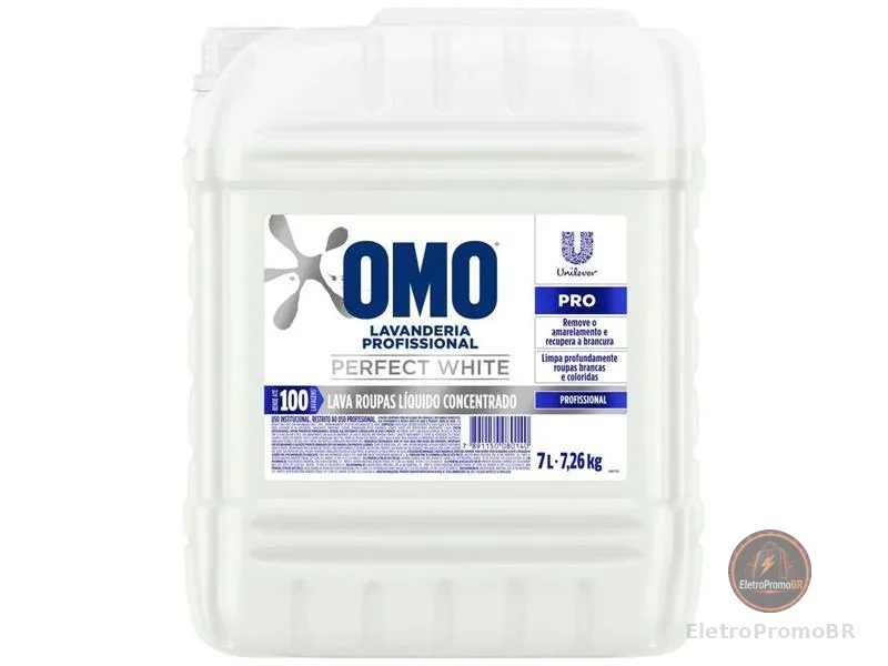 Sabão Líquido Concentrado OMO Lavanderia Profissional Perfect White 7L