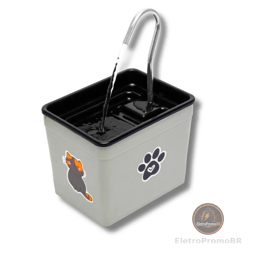 Bebedouro Fonte De Água Para Gatos Bivolt - Silencioso E Econômico