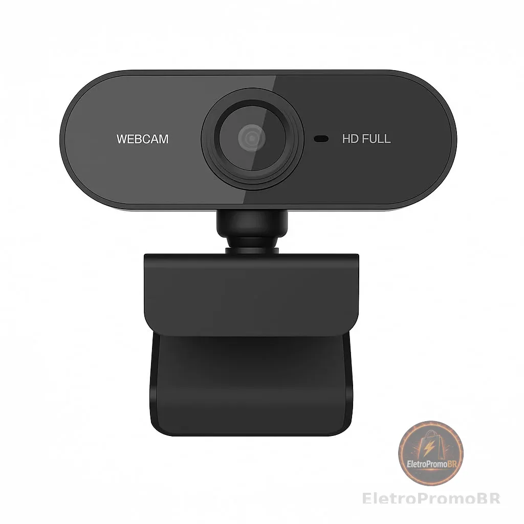 Top 1 Webcam Premium Full HD 1080p com Microfone, USB Plug & Play, Foco Automático – Para PC, Notebook, Zoom, Teams, Meet Skype YouTube Discord e Mais – Ideal para Home Office Reuniões e Videochamadas