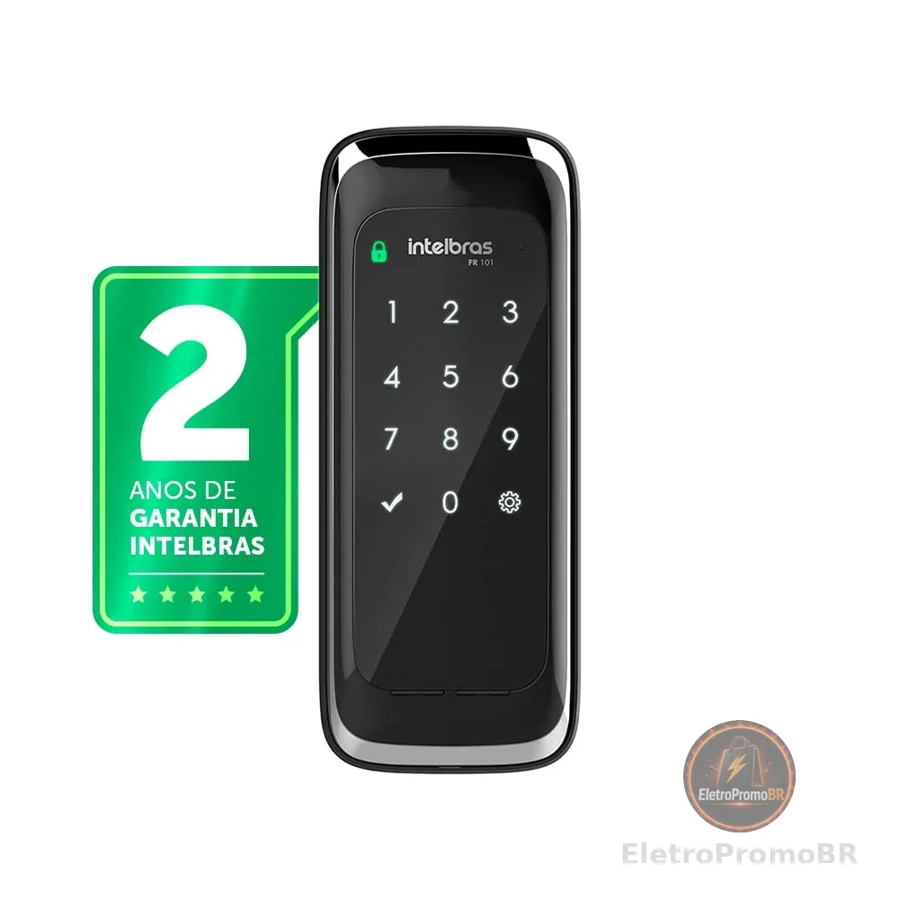 Fechadura Digital de Sobrepor Touch Screen FR 101 Preto Intelbras