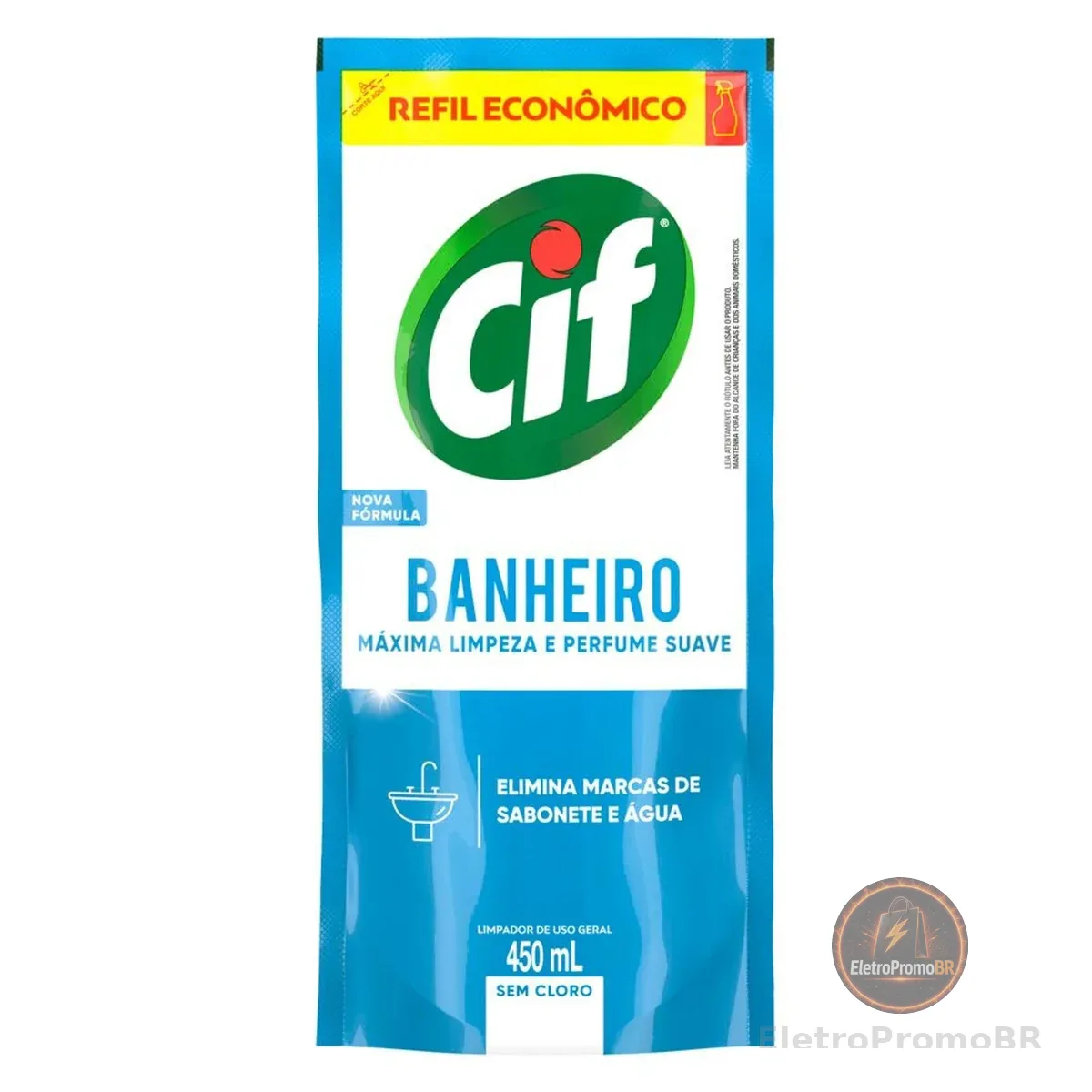 Limpador Especialista Cif Banheiro Sem Cloro 450 ml Refil Econômico