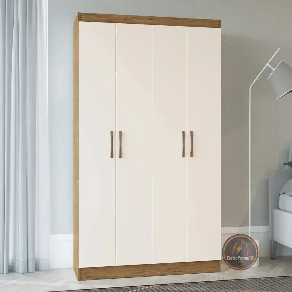 Armário Multiuso 4 Portas Dueto 5000 Móveis Doripel Fi Off White/nogueira