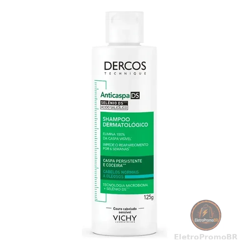 Shampoo Anticaspa Para Cabelos Normais A Oleosos Dercos Ds Vichy 125g