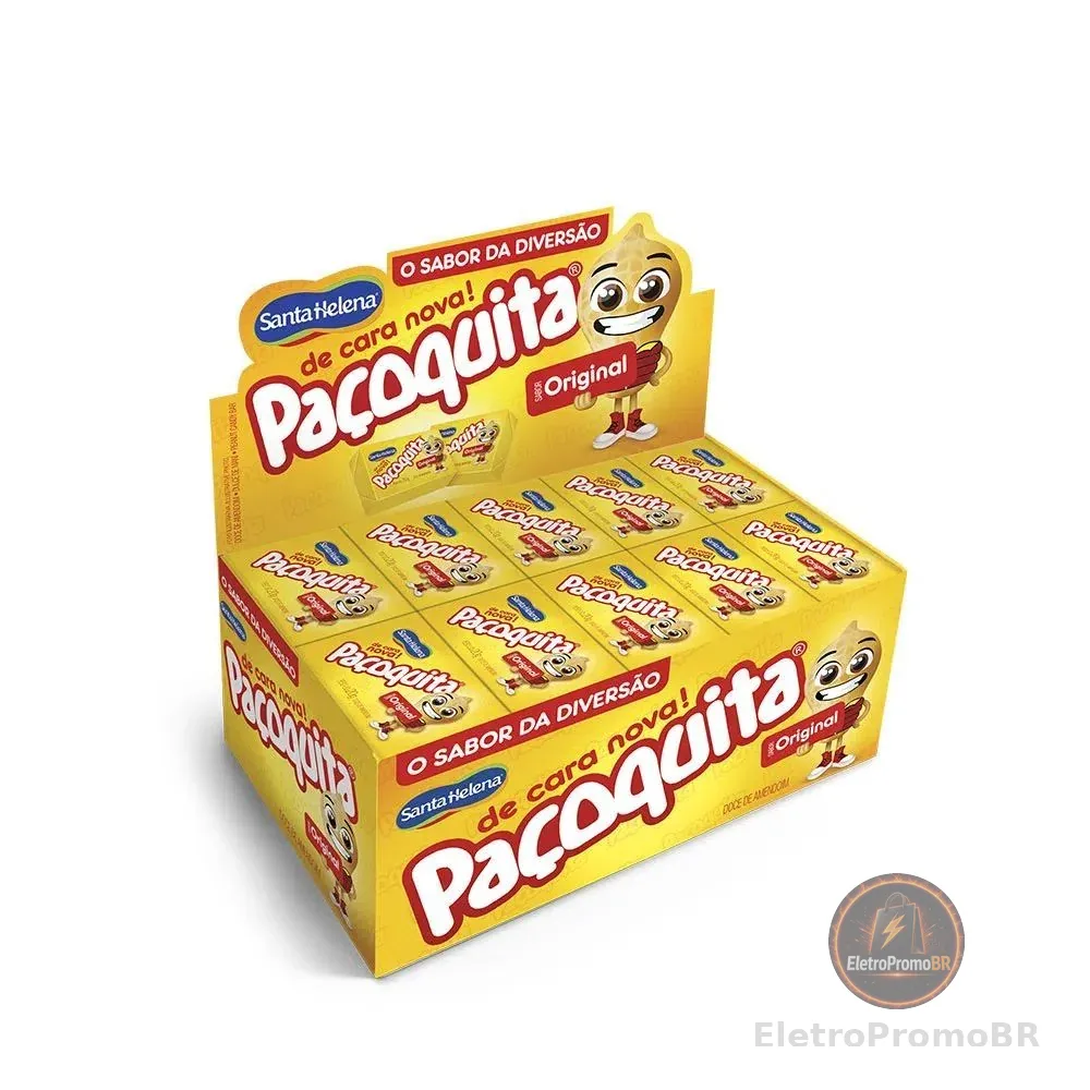 Paçoquita Quadrada Embalada Display De 1Kg Com 50 Unidades De 20g