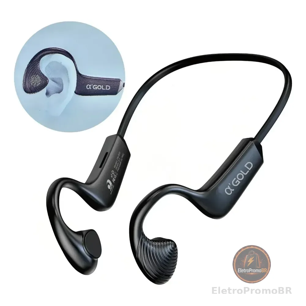 Fone Ouvido Sem Fio Academia Esportes Gold Condução Indução Cor 1bluetooth