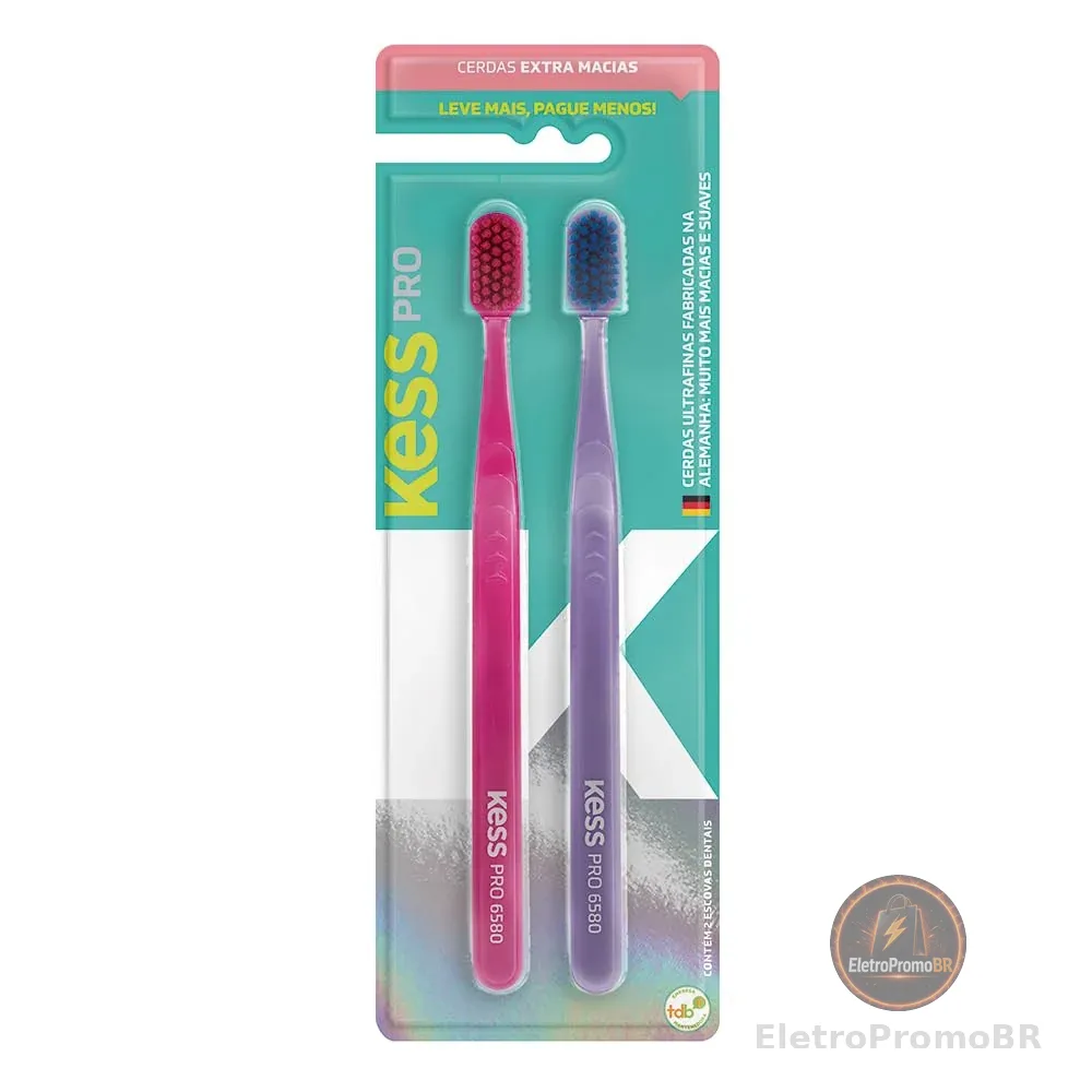 Kess Pack Com 2 Escovas Dentais Pro Extra Macias