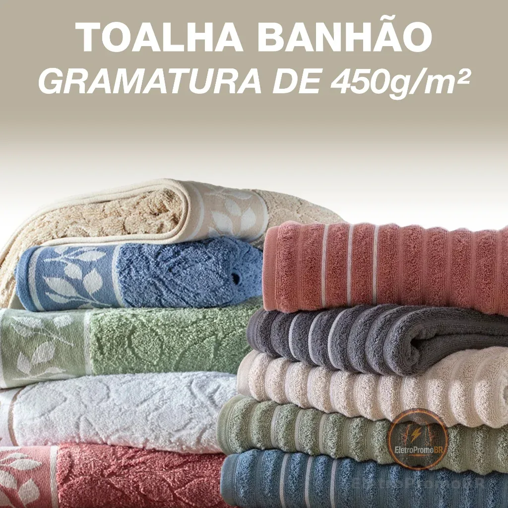 Toalha Banhão 100% Algodão 450g/m Alta Gramatura Toque Macio Felpuda Excelente Absorção Corttex