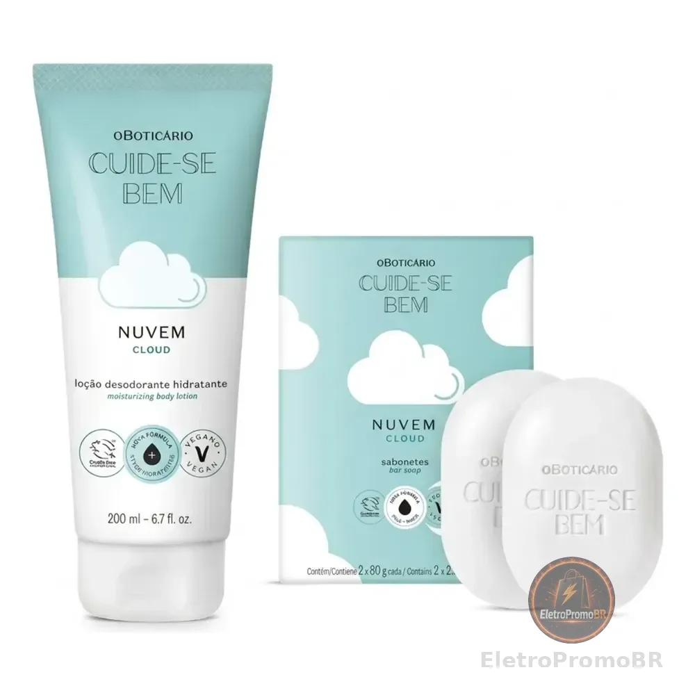 Combo Cuide-se Bem Nuvem: Loção Corporal 200ml + Sabonete Em