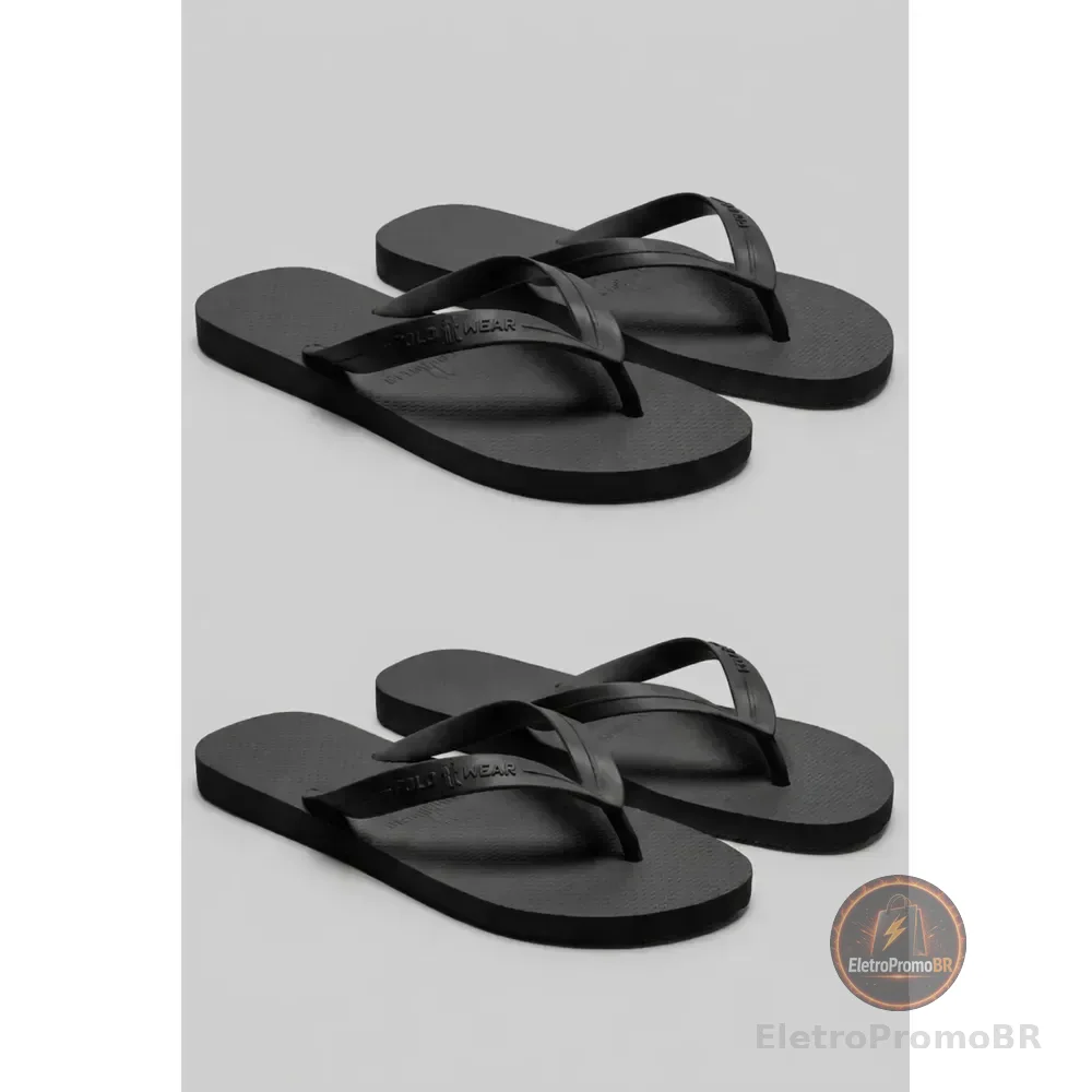 Kit 2 Chinelos Antiderrapantes Polo Wear Original Preto 41/42
