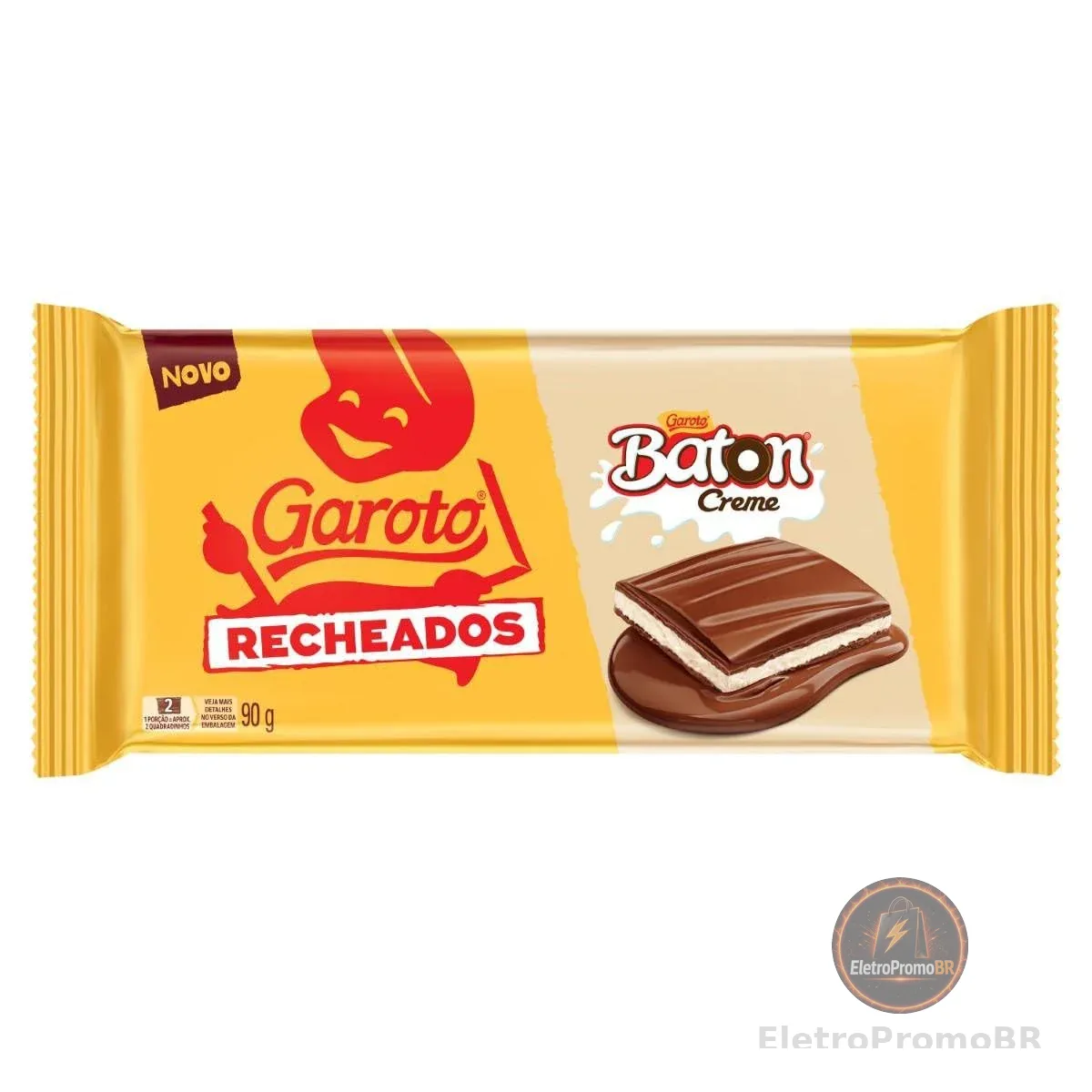 Chocolate ao Leite Recheio Baton Creme Garoto Recheados Pacote 90g