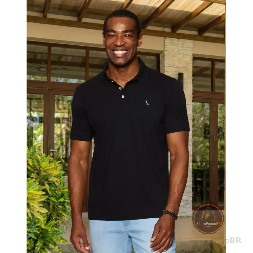 Camisa Masculina Reserva Polo Básica Preto Lisa G
