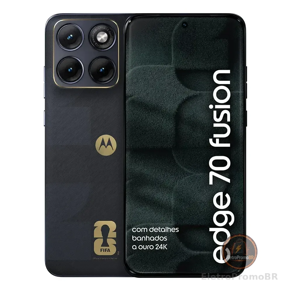 Smartphone Motorola Edge 70 Fusion 5g Fifa World Cup Collection - 256gb 24gb (8gb Ram + 16gb Ram Boost), Camera 50mp Sony Lytia 710, Tela 1.5k Extreme Amoled - Grafite Azul-marinho