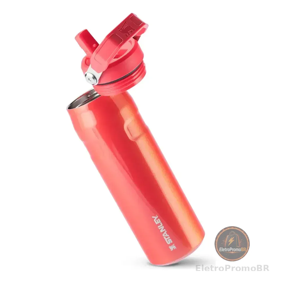Garrafa Térmica Aerolight Flip Straw Heat Wave Vermelho Carnaval Stanley | 710ml Candy Apple Shimmer