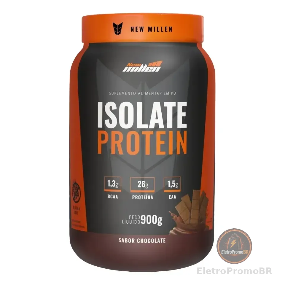Pote Isolate Protein 900g New Millen Sabor Chocolate Em Po