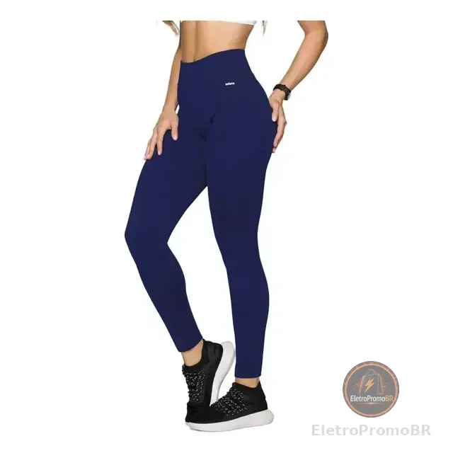 Calça Legging Selene Fitness Academia Sem Costura Cós Alto