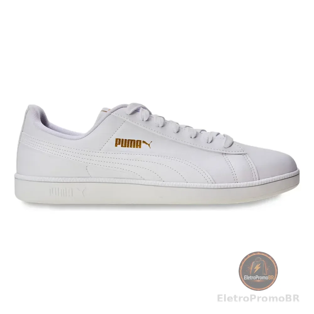 Tênis Casual Masculino E Feminino Up Puma Branco/dourado Geométrico 38 Br
