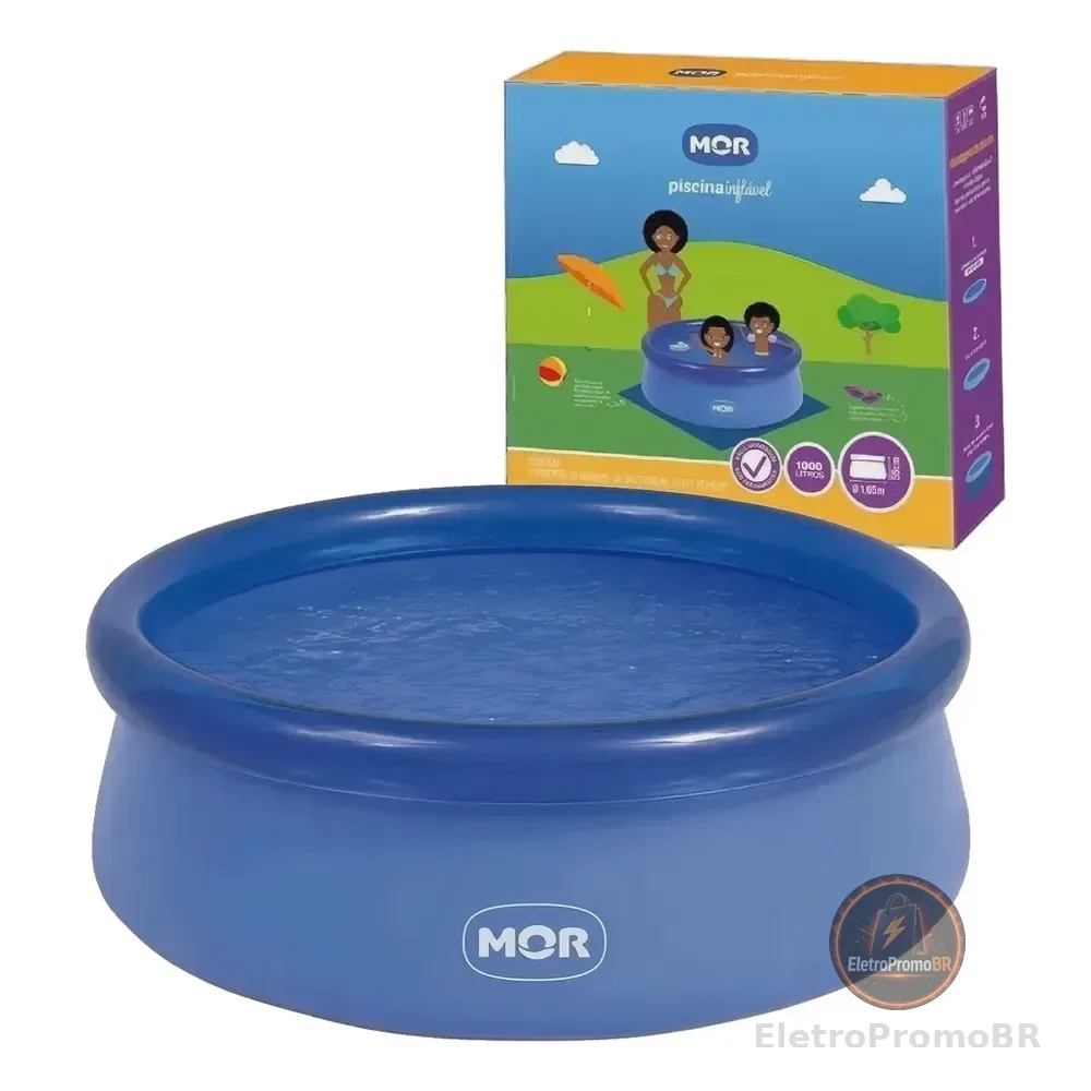 Piscina Redonda Inflável Splash Fun 1000 Litros Mor Azul